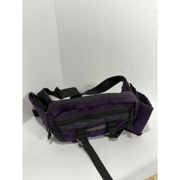 Vintage‎ Jansport Purple Nylon Waist Bag Fanny Pack Dual Bottle Holder Camping - Picture 5 of 8